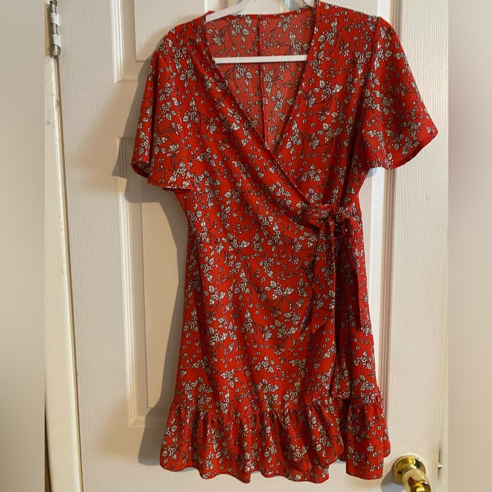 Cute ruffled wrap dress